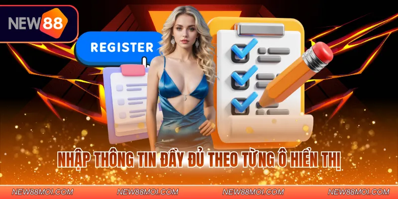  Nhập thông tin đầy đủ theo từng ô hiển thị